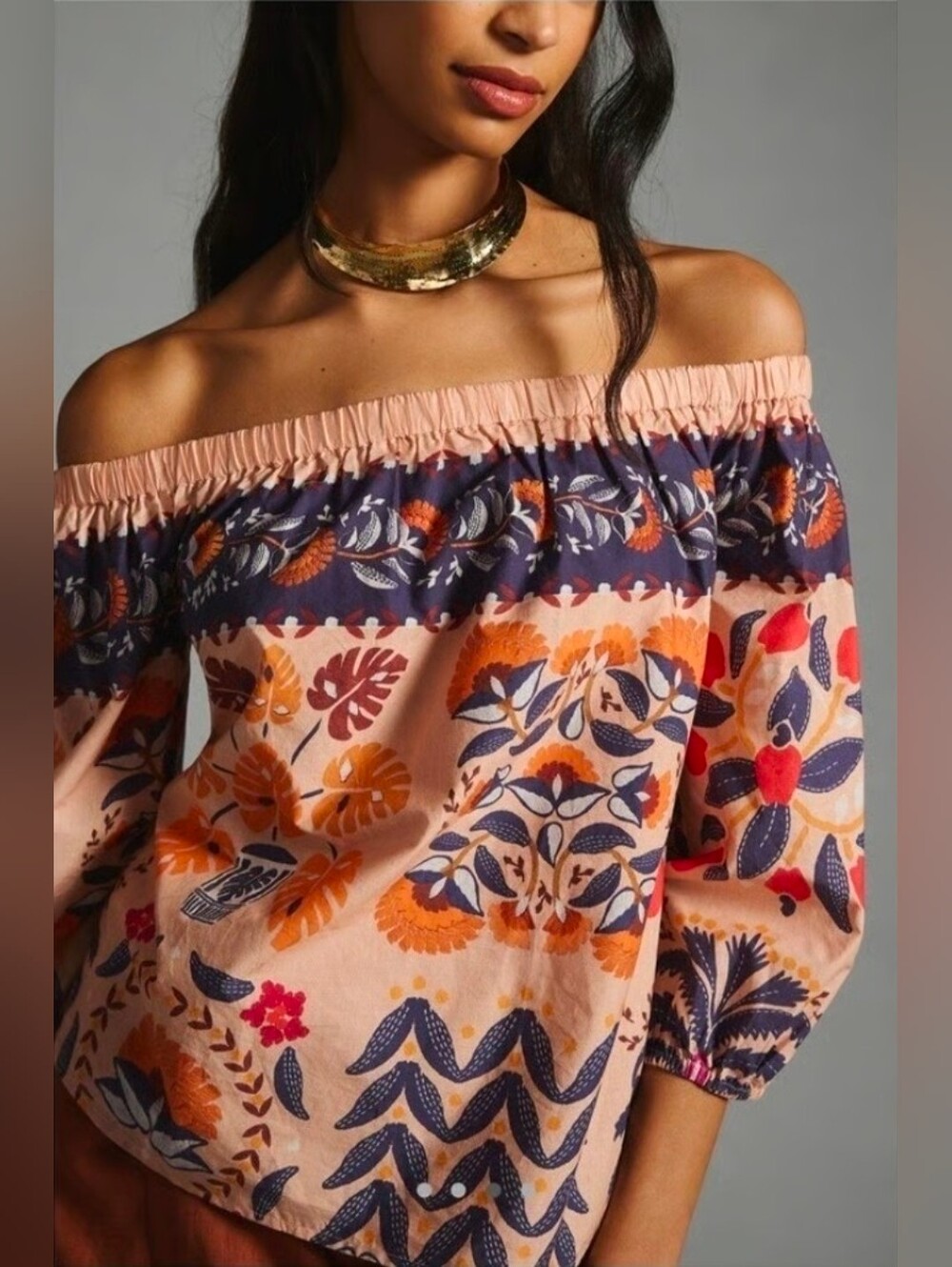 Farm Rio Off-Shoulder Print Blouse